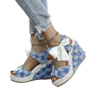 RUZU UG Damen-Sandalen, Sommer-High-Heels, dicke Sohle, böhmische Damenschuhe Sandalette