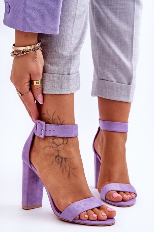 Suede High Heel Sandals Purple Jacqueline