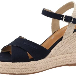 TOM TAILOR Jolanda High-Heel-Sandalette, Sommerschuh, Sandale, Keilabsatz, mit verstellbarem Ristriemchen