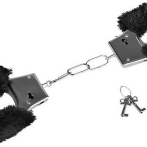 UE Stock Handschlaufe Metall Handschellen mit Schlüssel Bondage Fesseln mit schwarzem Plüsch