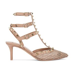 Valentino Garavani HIGH HEELS ROCKSTUD in Silk & Rose Cannelle - Rose. Size 37.5 (also in 36, 36.5, 38, 38.5, 39, 39.5, 41).