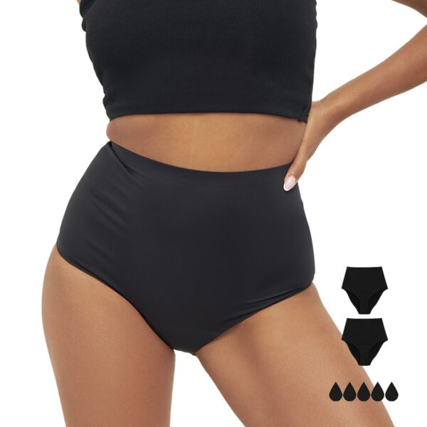 mymonthlys 2er Set High Waist Periodenslip - starke Blutung bis 5 Tampons - saugstark & bequem