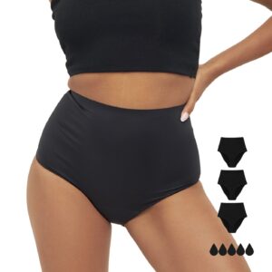 mymonthlys 3er Set High Waist Periodenslip - starke Blutung bis 5 Tampons - saugstark & bequem