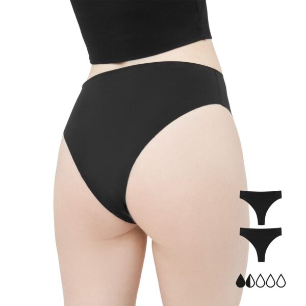 mymonthlys Tanga Periodenslip 2er Set leichte Blutung - saugstark, mega bequem, nahtlos & unsichtbar