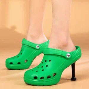 2022 Summer New High-Heeled Ladies Slippers Women Two-Wear High-Heeled Shoes Heightened Fashion