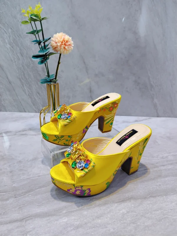 2023 Latest Embroidery Pattern Wedding Women Shoes Nigeria Africa 10cm High Heels Party Gathering