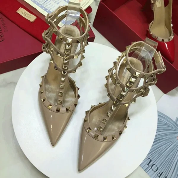 2024 Genuine Leather Summer Women's Gladiator Sandals New Star Style Luxury Brand Rivet High Heels