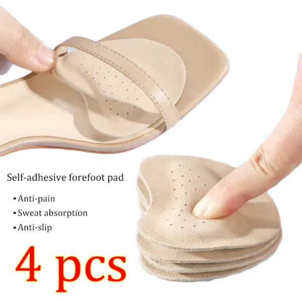 4pcs Sandals Anti-slip Stickers Leather Forefoot Pad Women High Heels Pain Relief Insert Insoles Toe