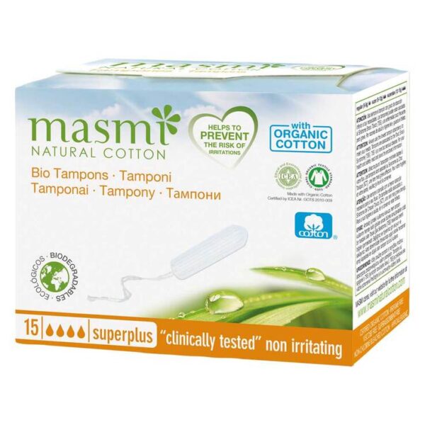 Bio Tampons Super Plus 100% Bio Baumwolle Masmi