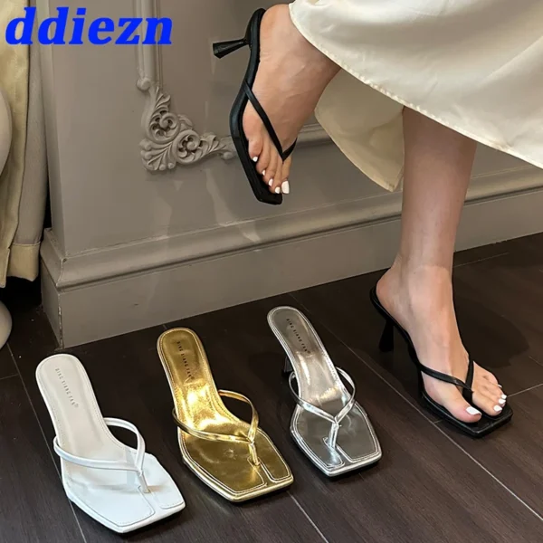 Female Summer Sexy Heels Sandals Slides Ladies Shoes Fashion Women Pumps Flip Flops Luxury High