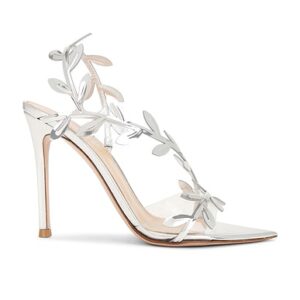 Gianvito Rossi HIGH-HEELS in Transparent & Silber - Metallic Silver. Size 37.5 (also in 35, 35.5, 36, 36.5, 37, 38.5).