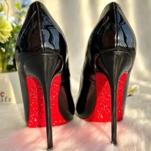 High Heels Women Sole Rhinestones Pumps Red Bottom High Heels Plus Size Women Wedding Shoes Bride