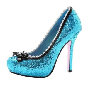 Leg Avenue Kostüm Glitzer High Heels blau, Blaue Pumps im Glitter-Look