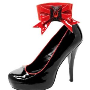 Leg Avenue Kostüm High Heels Vampiress, Vampir Pumps mit roter Schleife