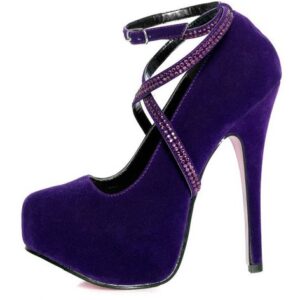 Leg Avenue Kostüm Samt High Heels violett, Hochwertig verarbeitete Damenschuhe - extravagant und straßentauglich