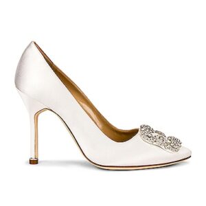 Manolo Blahnik HIGH-HEELS HANGISI in Cremefarben - Cream. Size 38 (also in 37.5, 39.5, 40.5, 41, 41.5).