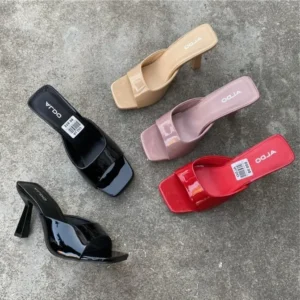 New Women Shoes European and American Fashion Square Head Thin High Heel Sexy Slippers Women Zapatos