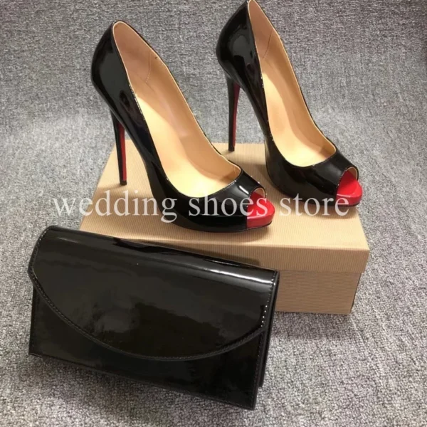 Peep-toe High Heels Patent Leather Stiletto Women Pumps Sexy Ankle Strap High Heels Fashion Summer