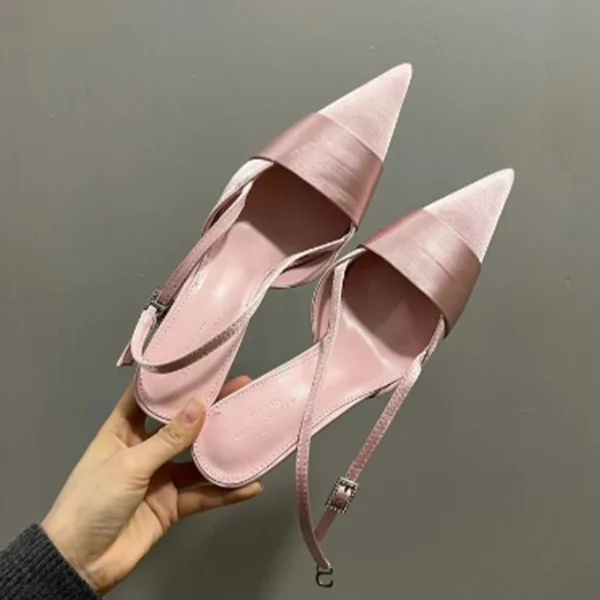 Pointed Toe Women Sandals Fashion High Heels Shoes Summer New 2024 Sexy Slippers Elegant Slingback