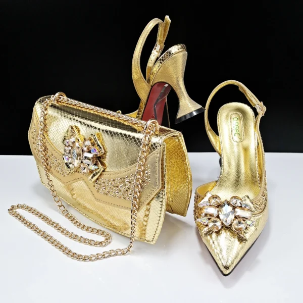 QSGFC Nigeria Boutique Suits Party Shoes And Bags Set Italian Design High-Heeled Women's Shoes With