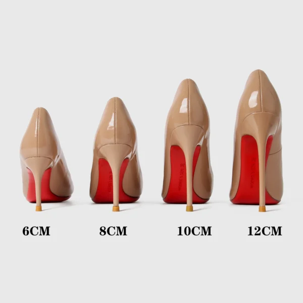 Shoes Woman 2024 Trend Luxury Shoes For Women Brand Pumps Red Shiny Bottom Pointed Toe High Heels