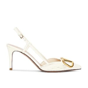 Valentino Garavani HIGH HEELS V LOGO SLING BACK in Elfenbein - Ivory. Size 39 (also in 36, 37, 39.5).