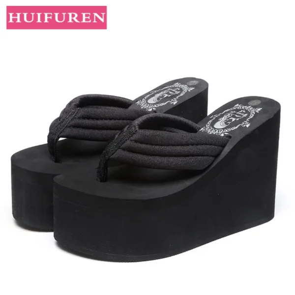 Women Beach Flip Flops Soft EVA Slippers Summer Platform Shoes Woman Super High Heels Female Fashion