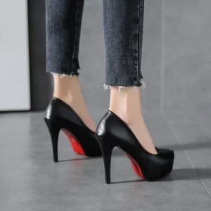 Women Shoes Red Sole High Heels Sexy Pointed Toe Red Sole 12cm Pumps Wedding Dress Shoes Nude Black