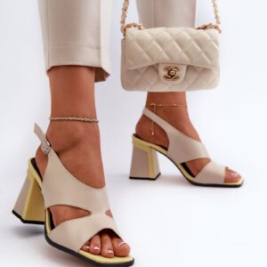 Women's High Heeled Sandals Beige D&A