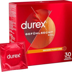 durex XXL-Kondome Durex Gefühlsecht XXL Kondome 30 Stück Packung, 30 St., XXL